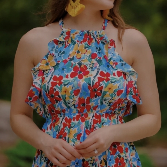 Jess Lea | Large | Floral Ruffle Halter Dress - Picture 7 of 8